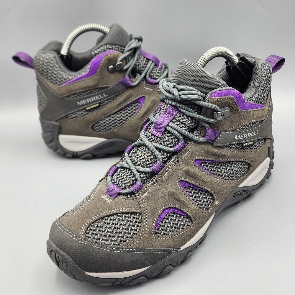 Merrell Yokota 2 Mid Womens Waterproof Suede Hiking Boots Trail Shoes, Size 9.5
